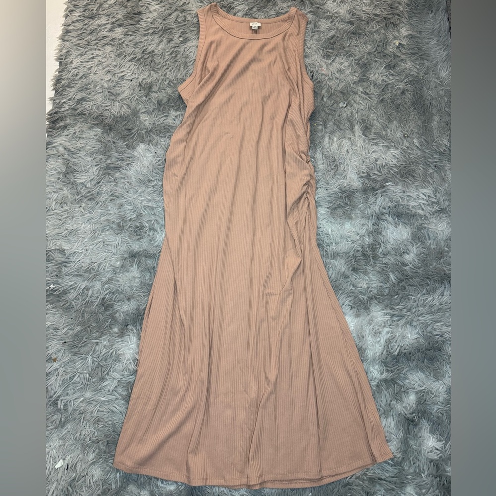 A New Day Women’s Ruched Knit Maxi Dress - Brown Size 2X NWT